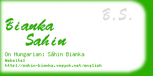 bianka sahin business card
